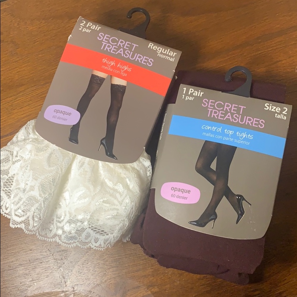 Thigh high and control top tights